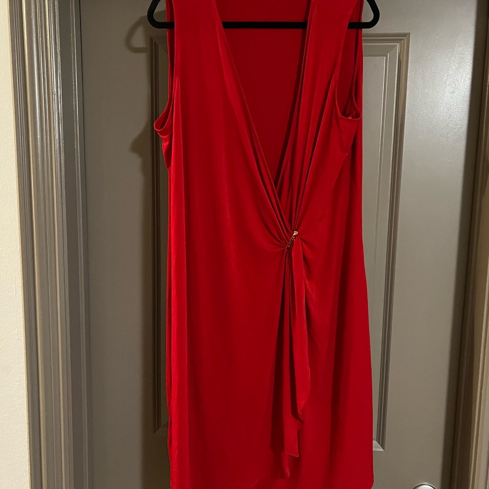 Michael Kors red jersey wrap dress